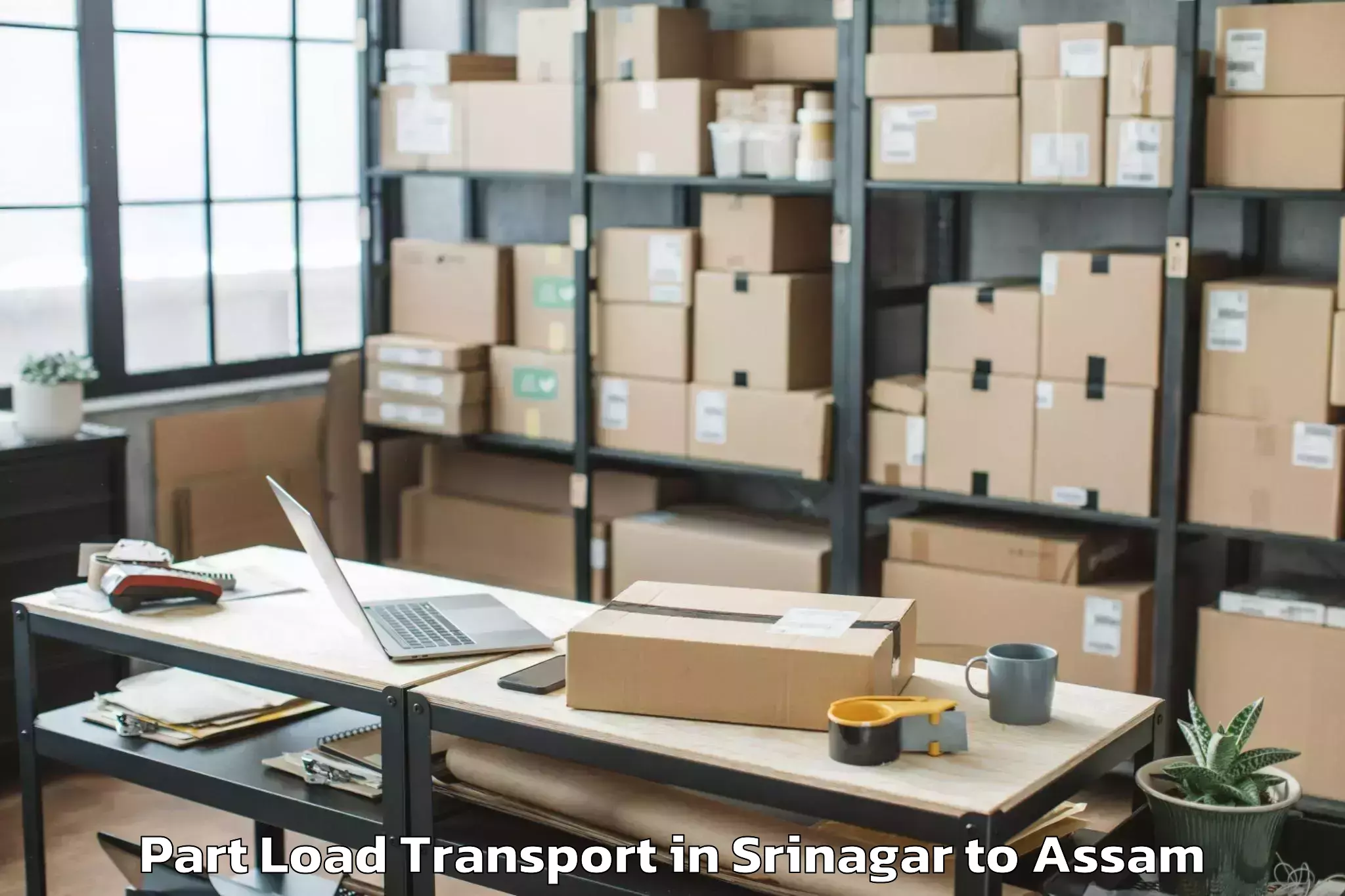 Book Srinagar to Tezpur Part Load Transport Online